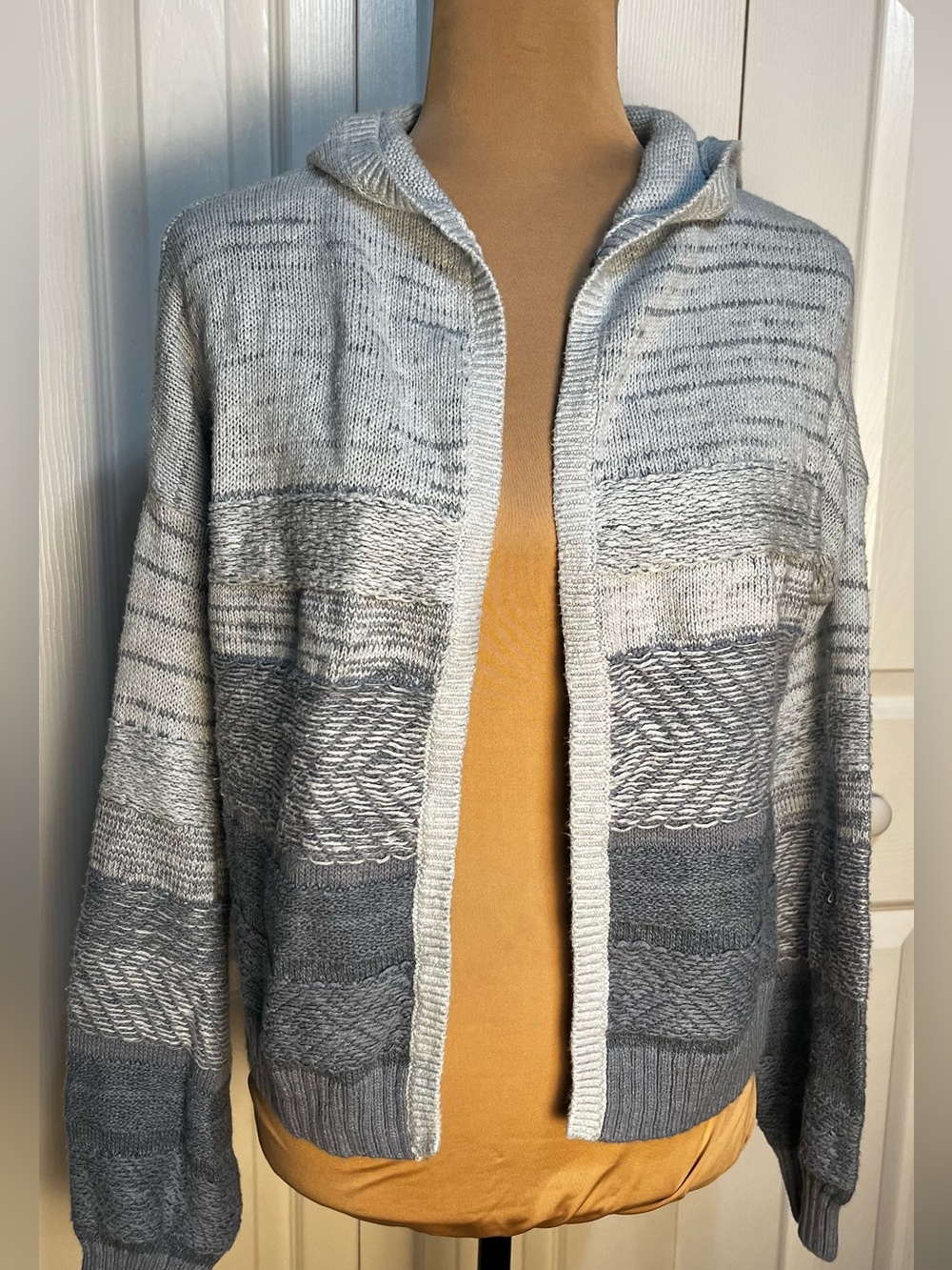 abercrombie kids Gray Ombre Hooded Cardigan Sweater